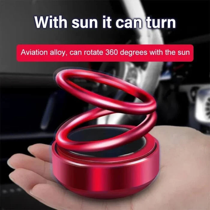 Ornement d'aromathérapie solaire rotatif à double anneau de suspension pour voiture