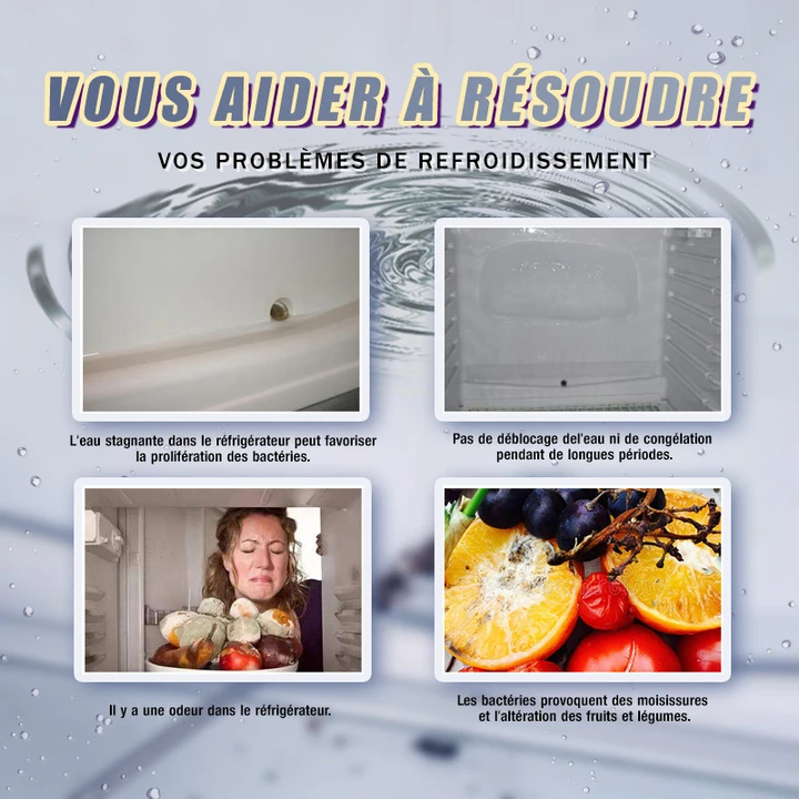 Déboucheur de trou de vidange pour réfrigérateur & Kit de nettoyage outoh