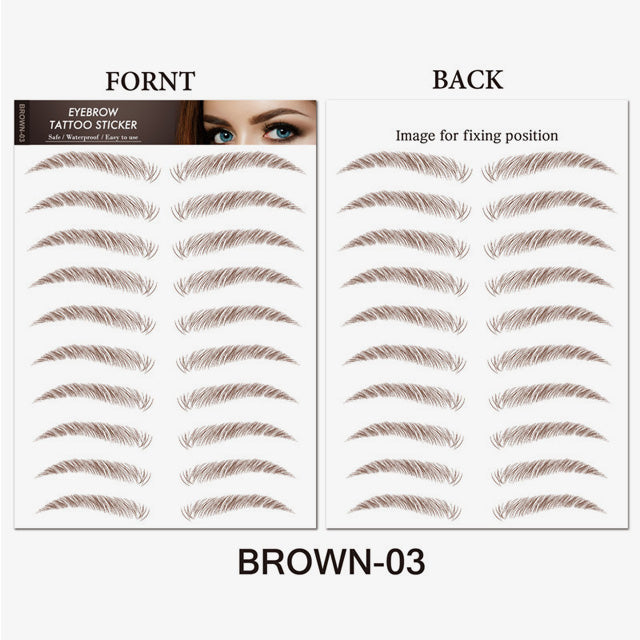 Simulation d'autocollant imperméable pour sourcils