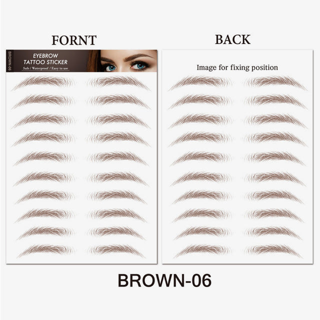 Simulation d'autocollant imperméable pour sourcils