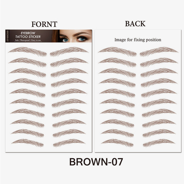 Simulation d'autocollant imperméable pour sourcils