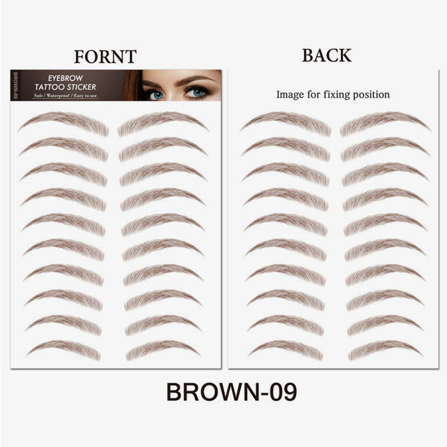 Simulation d'autocollant imperméable pour sourcils