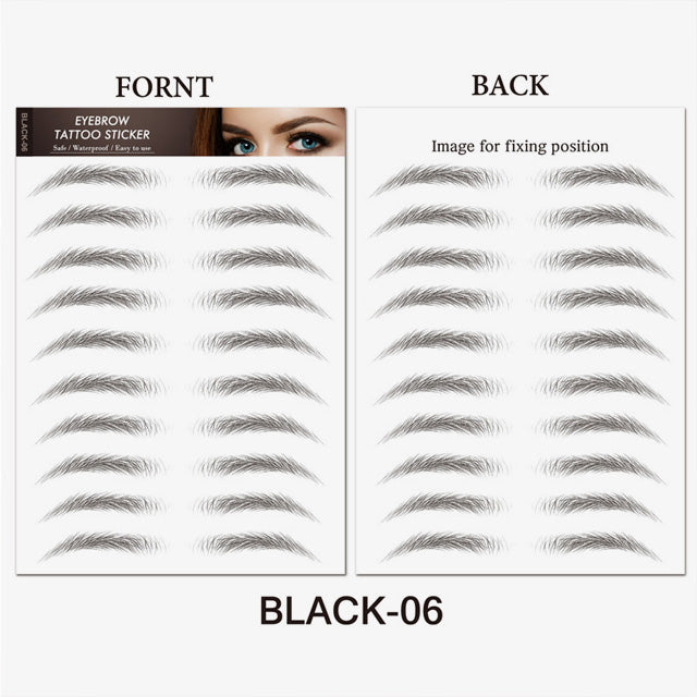 Simulation d'autocollant imperméable pour sourcils