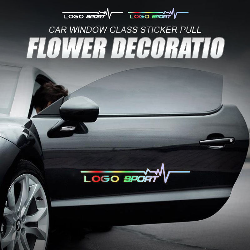 Autocollant de vitre de voiture, décoration florale à tirer（1 paire)