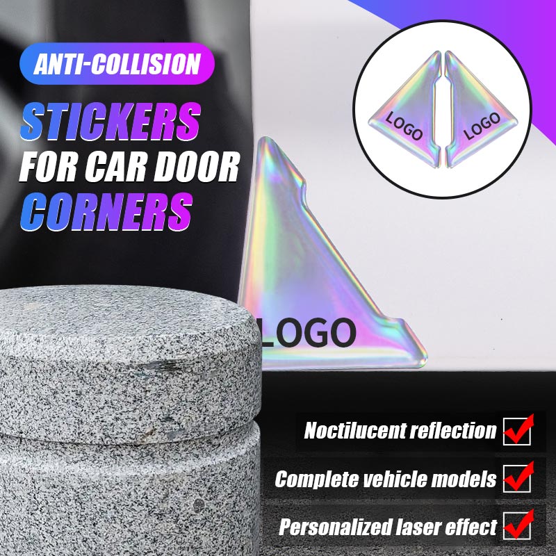 Autocollants anti-collision colorés pour coins de portières de voiture (4 pcs)