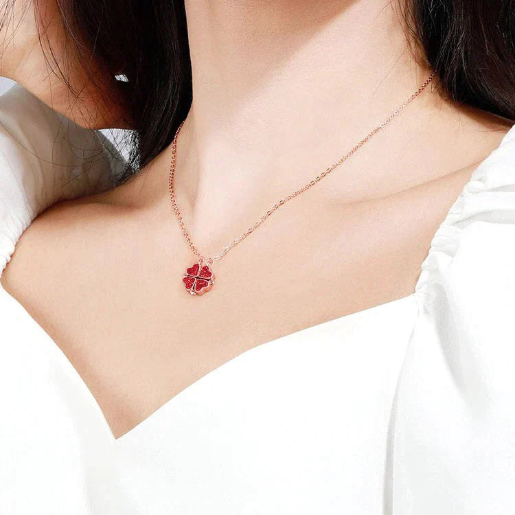 Valentine's Day Pre-sale 49% OFF⇝💓Four Leaf Heart Shape Lucky Necklace