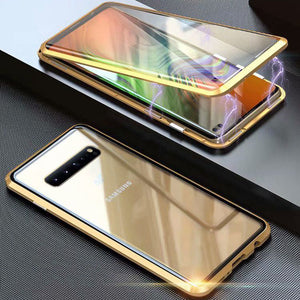 Coque magnétique en verre trempé double face pour Samsung