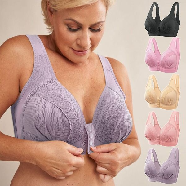 Soutien-gorge en coton respirant et doux pour la peau avec bouton sur le devant