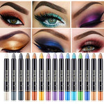 15 Couleurs Surligneur Fard À Paupières Stylo Étanche Glitter Fard À Paupières Crayon