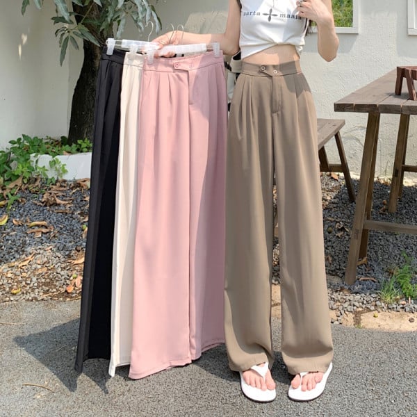 Pantalon large à taille haute